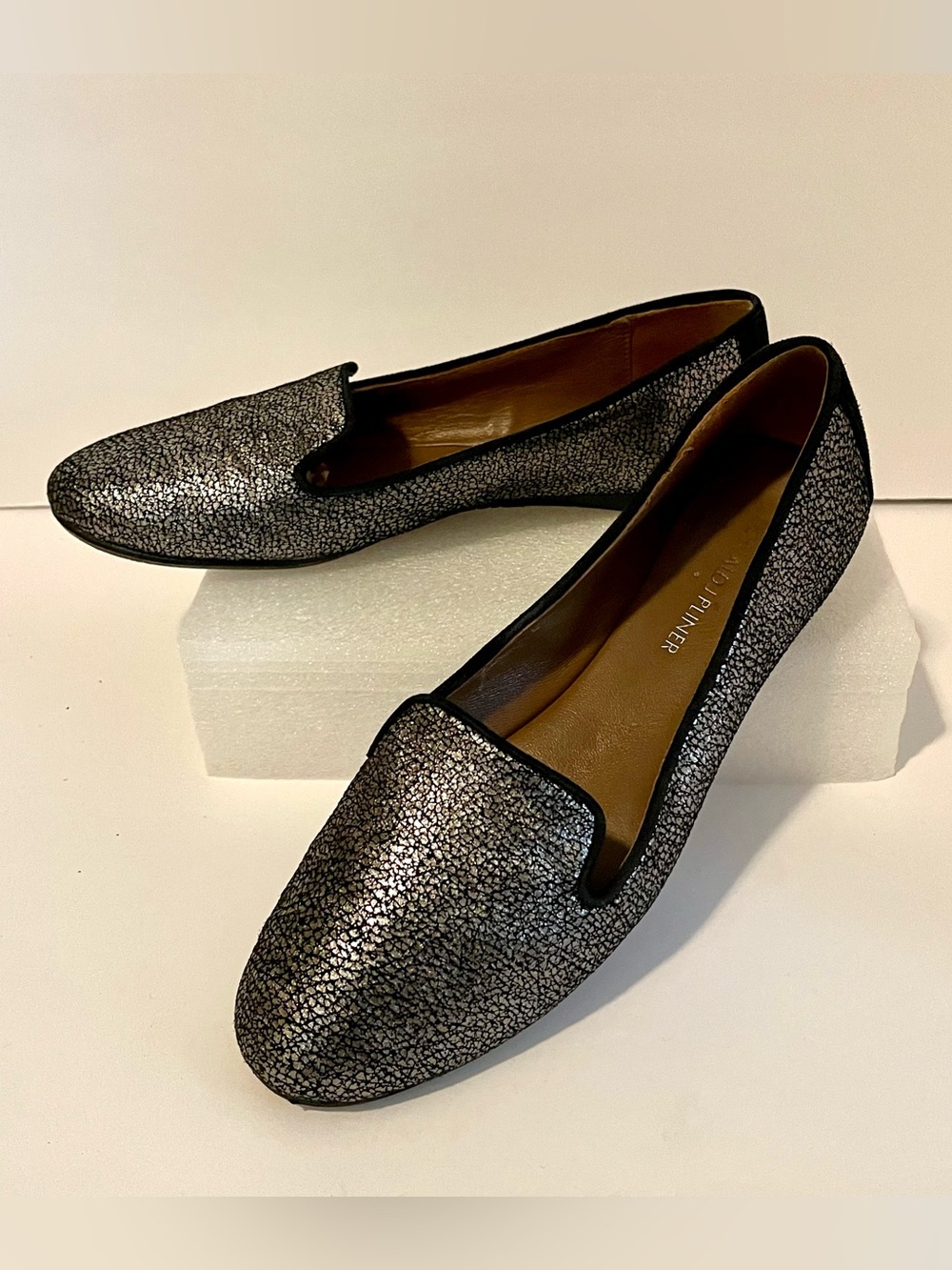Donald J Pliner Metallic Patterned Leather Slip-On Loafers